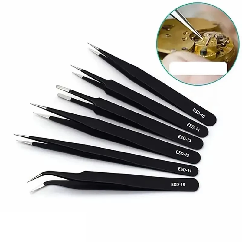 6pcs Precision Long Tweezers S - Electronics Repair Tools 评论和价格