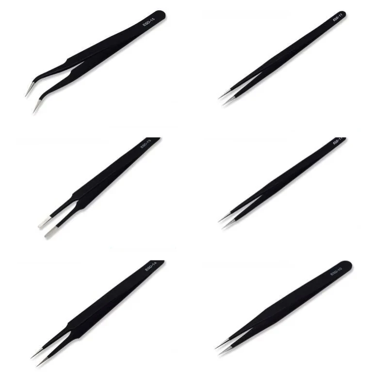 6pcs Precision Long Tweezers S - Electronics Repair Tools 评论和价格